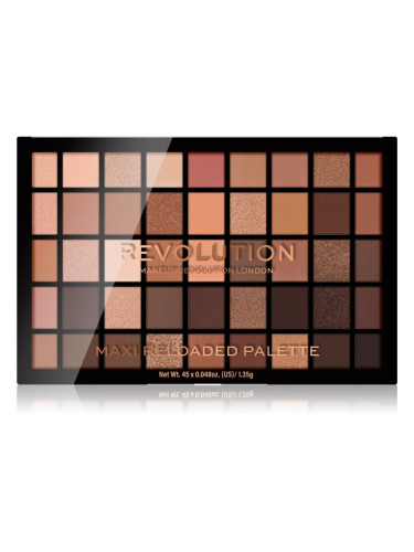 Makeup Revolution Maxi Reloaded Palette палитра с прахообразни сенки за очи цвят Ultimate Nudes 45x1.35 гр.
