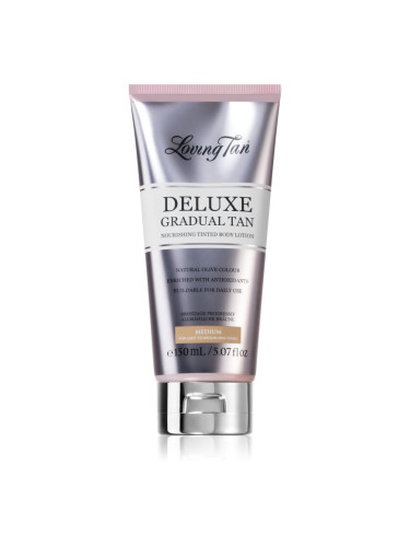 Loving Tan Deluxe Gradual Tan подхранващ лосион за тяло за подчертаване на тена цвят Medium 150 мл.