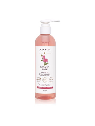 T-LAB Organics Organic Rose Daily Therapy Shampoo успокояващ шампоан за всички видове коса мл.