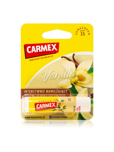 Carmex Vanilla хидратиращ балсам за устни в тубичка SPF 15 4,25 гр.