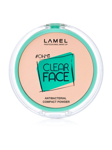 LAMEL OhMy Clear Face компактна пудра с антибактериална добавка цвят 403 Rosy beige 6 гр.