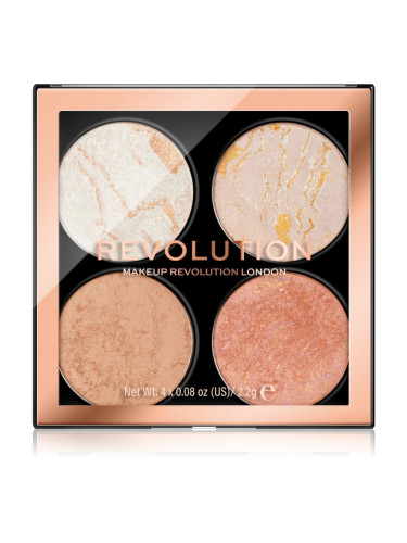 Makeup Revolution Cheek Kit палитра за лице цвят Take a Breather 4 x 2.2 гр.