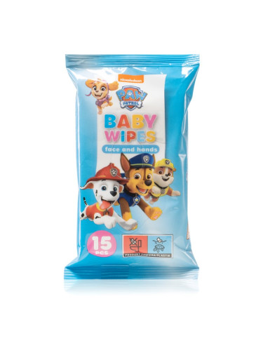 Nickelodeon Paw Patrol Baby Wipes мокри кърпички за деца 15 бр.