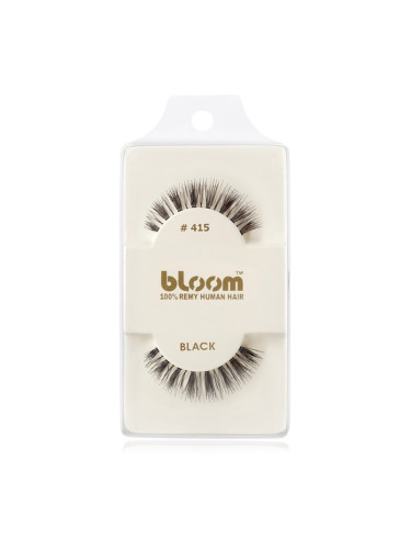 Bloom Natural изкуствени мигли от естествен косъм No. 415 (Black) 1 см