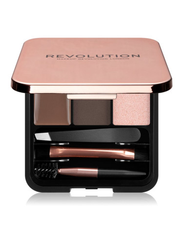 Makeup Revolution Brow Sculpt Kit сет за перфектни вежди цвят Dark 2.2 гр.