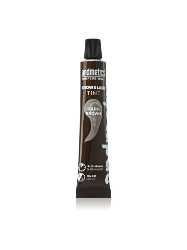 andmetics Professional Brow & Lash Tint боя за вежди и мигли цвят Dark Brown 20 мл.