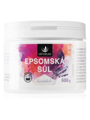 Allnature Epsom salt Lavender сол за баня 500 гр.