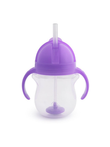 Munchkin Click Lock™ Tip & Sip чаша със сламка Purple 6 m+ 207 мл.