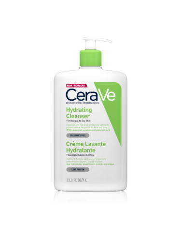 CeraVe Hydrating Cleanser почистваща емулсия с хидратиращ ефект 1000 мл.