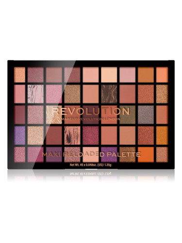 Makeup Revolution Maxi Reloaded Palette палитра с прахообразни сенки за очи цвят Infinite Bronze 45x1.35 гр.