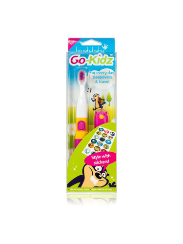 Brush Baby Go-Kidz четка за зъби с батерии над 3 г. Pink/Blue 1 бр.