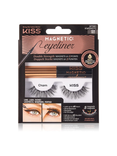KISS Magnetic Eyeliner & Eyelash Kit магнитни мигли 07 Charm 5 гр.