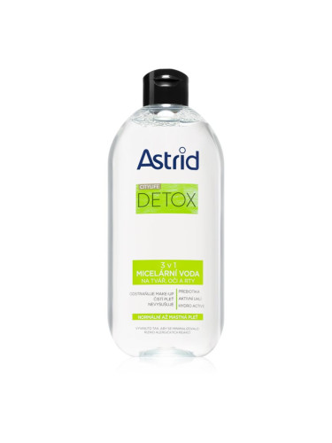 Astrid CITYLIFE Detox мицеларна вода 3в1 за нормална към мазна кожа 400 мл.