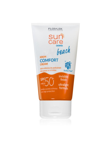 FlosLek Laboratorium Sun Care Derma Beach лек защитен крем за лице SPF 50+ 50 мл.