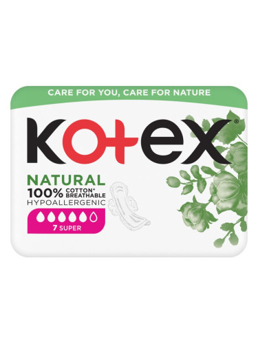 Kotex Natural Super санитарни кърпи 7 бр.