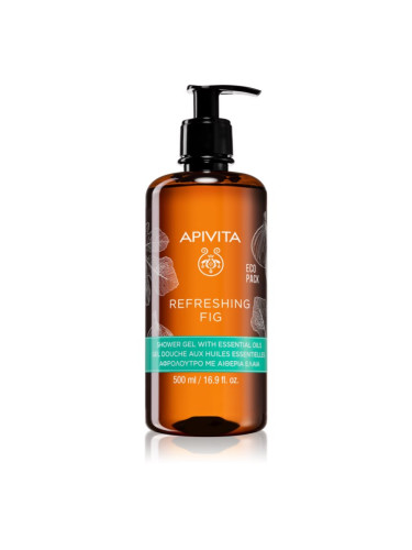 Apivita Refreshing Fig Shower Gel освежаващ душ гел с есенциални масла 500 мл.