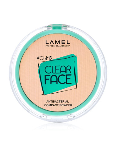 LAMEL OhMy Clear Face компактна пудра с антибактериална добавка цвят 402 Vanilla 6 гр.