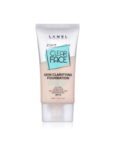 LAMEL OhMy Clear Face високо покривен фон дьо тен за проблемна и мазна кожа цвят 401 40 мл.