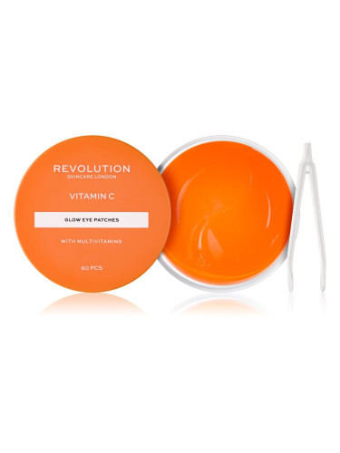 Revolution Skincare Vitamin C With Multivitamins хидрогелова маска за зоната около очите за освежаване и хидратация 60 бр.