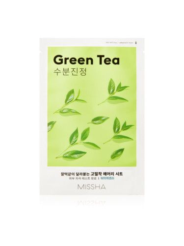 Missha Airy Fit Green Tea успокояваща платнена маска със зелен чай 19 гр.