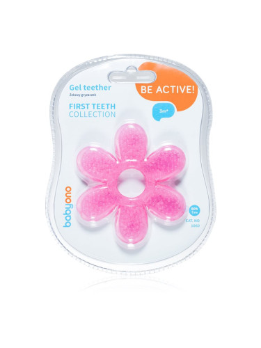BabyOno Be Active Gel Teether гризалка Flower Pink 1 бр.