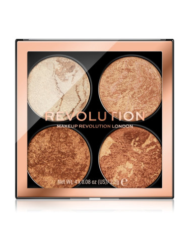 Makeup Revolution Cheek Kit палитра за лице цвят Don’t Hold Back 4 x 2.2 гр.