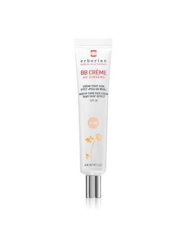 Erborian BB Cream тониращ крем за съвършен вид на кожата на лицето SPF 20 големи опаковки цвят Clair 40 мл.