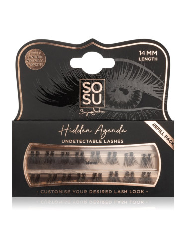 SOSU Cosmetics Hidden Agenda Undetectable Lashes лепящи снопчета мигли без възли 14 mm