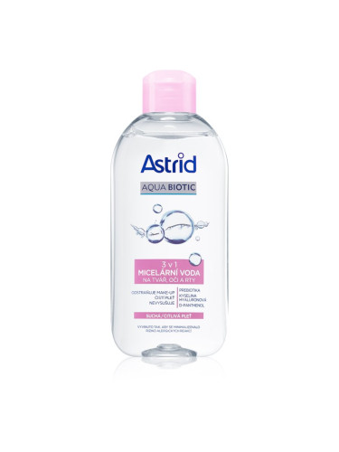 Astrid Aqua Biotic мицеларна вода 3в1 за суха и чувствителна кожа 400 мл.