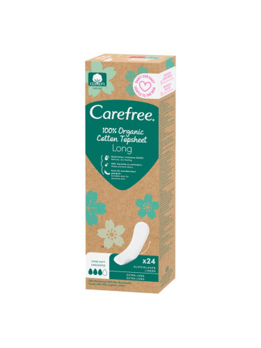 Carefree Organic Cotton Long дамски превръзки 24 бр.