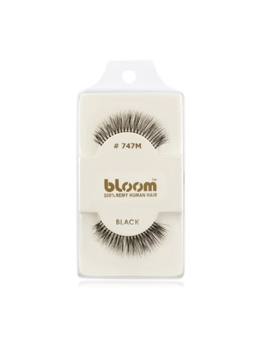 Bloom Natural изкуствени мигли от естествен косъм No. 747M (Black) 1 см