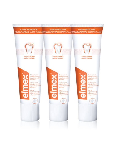 Elmex Caries Protection паста за зъби, защитаваща от зъбен кариес с флуорид 3x75 мл.