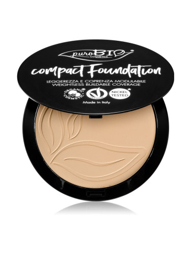 puroBIO Cosmetics Compact Foundation компактна пудра SPF 10 цвят 01 9 гр.