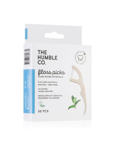The Humble Co. Floss Picks клечки за зъби Mint 50 бр.