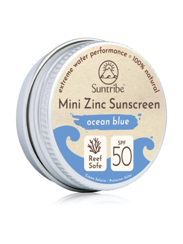 Suntribe Mini Zinc Sunscreen минерален защитен крем за лице и тяло SPF 50 Ocean Blue 15 гр.