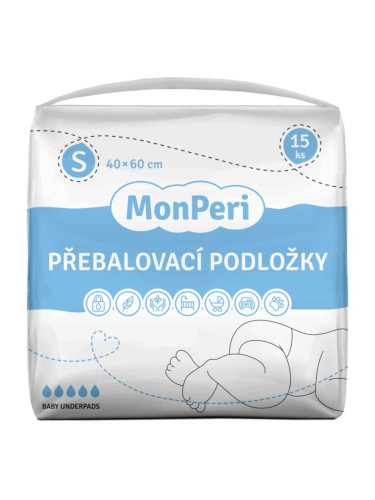 MonPeri Baby Underpads Size S еднократни подложки за смяна на пелените 40x60 cm 15 бр.