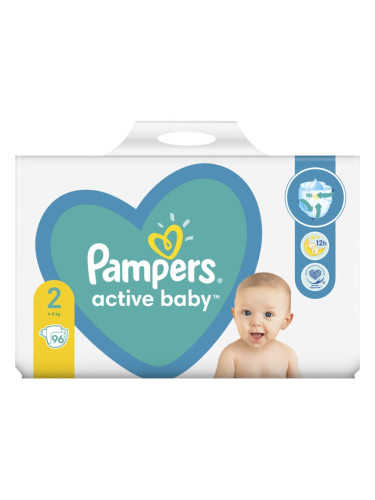 Pampers Active Baby Size 2 еднократни пелени 4-8 kg 96 бр.