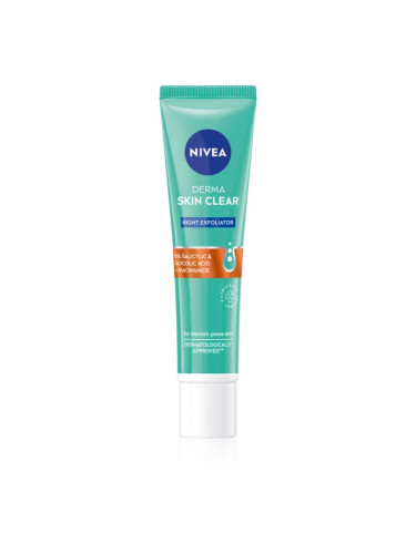 Nivea Derma Skin Clear нежен нощен пилинг 40 мл.