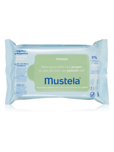 Mustela Bébé Cleansing Wipes мокри почистващи кърпички за деца 60 бр.