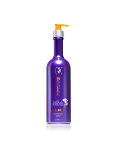 GK Hair Silver Bombshell шампоан за руса коса неутрализиращ кафеникавите оттенъци 710 мл.