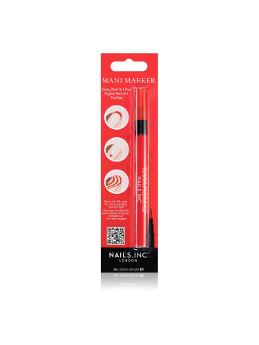 Nails Inc. Mani Marker декоративен лак за нокти нанасяща писалка цвят Red 3 мл.