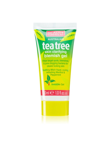 Beauty Formulas Tea Tree успокояващ почистващ гел против несъвършенства на кожата 30 мл.