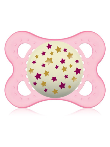 MAM Night 0+ months биберон за нощ Pink Stars 1 бр.