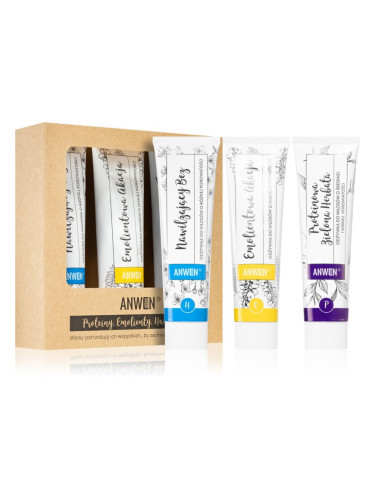 Anwen Proteins . Emollients . Humectants балсам за коса изгодна опаковка 3 x 100 ml Low porosity