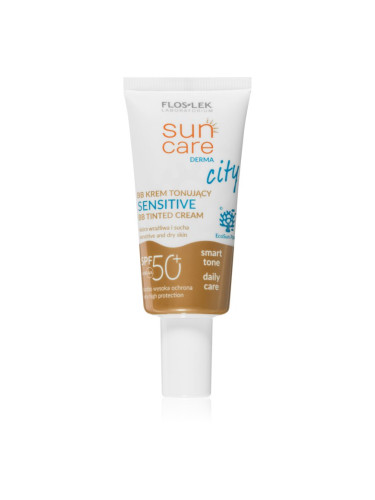 FlosLek Laboratorium Sun Care Derma City BB ВВ крем с висока UV защита за чувствителна кожа на лицето SPF 50+ 30 мл.
