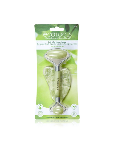 EcoTools Jade Roller & Gua Sha масажно валяче за лице и масажно приспособление 2 бр.