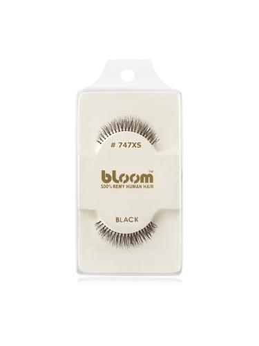 Bloom Natural изкуствени мигли от естествен косъм No. 747XS (Black) 1 см