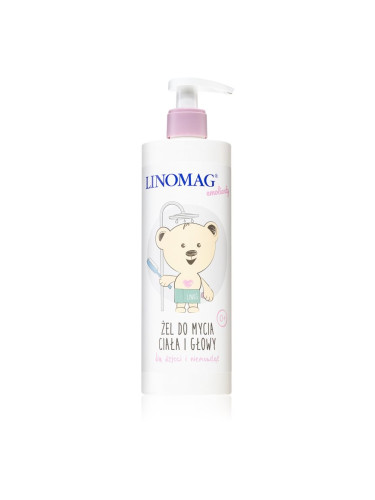Linomag Emolienty Shampoo & Shower Gel душ гел и шампоан 2 в 1 за деца от раждането им 400 мл.