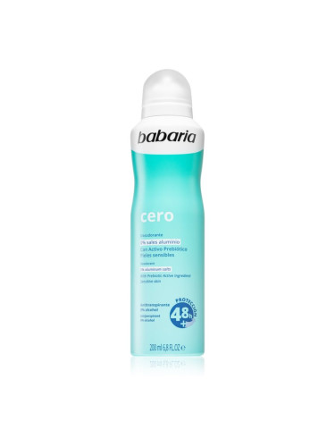 Babaria Deodorant Cero антиперспирант-спрей за чувствителна кожа 200 мл.