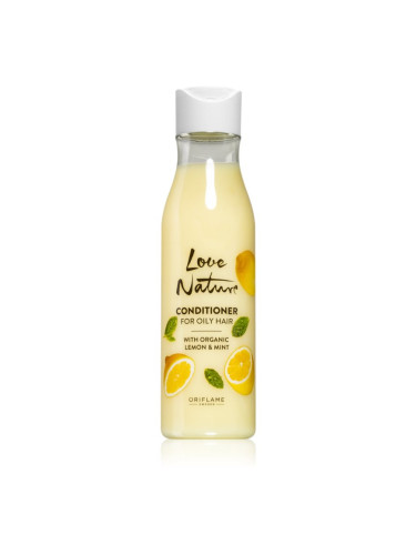 Oriflame Love Nature Organic Lemon & Mint лек балсам за мазна коса 250 мл.